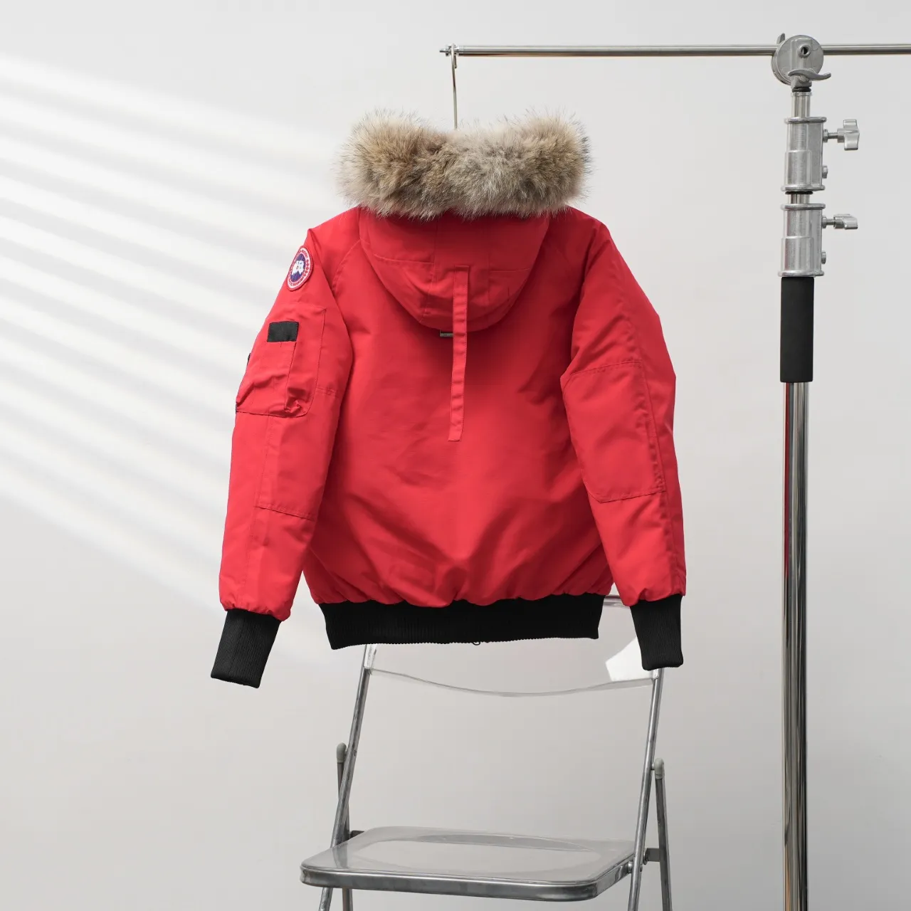 P720 CANADA GOOSE丨Canada Goose 02 hooded fur collar down jacket Color: Chinese Red Size: XS-XL